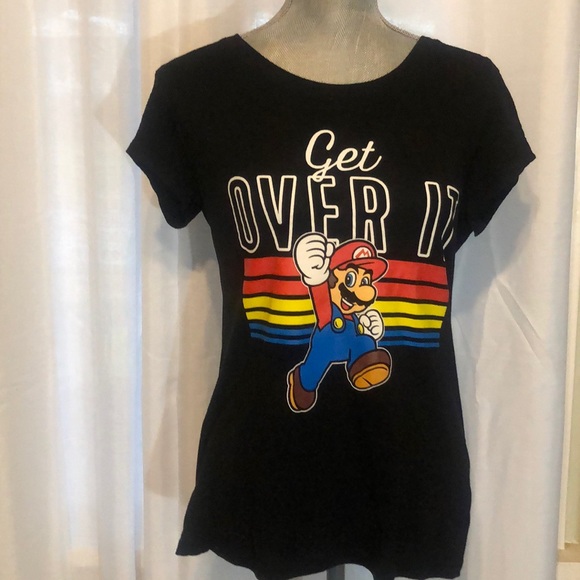Super Mario Brothers Tops - Super Mario Brothers “ Get Over It”Tee
